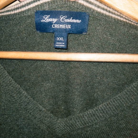 Luxury Cashmere Cremieux V-Neck Sweater | size XXL - Picture 3 of 6